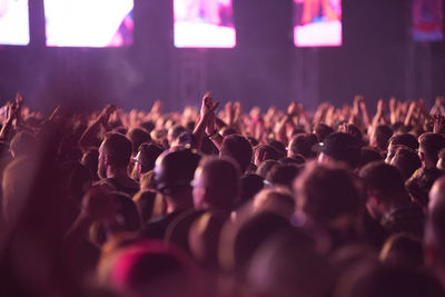 Group of people at music concert