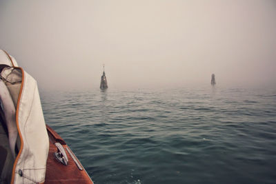 Boat sailing in sea