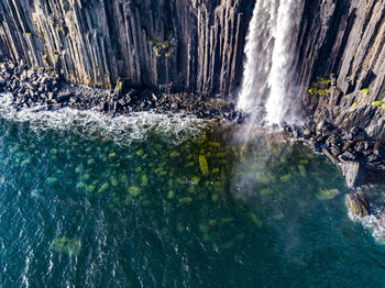 Water flowing through rocks