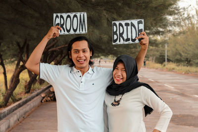 Portrait of a smiling young couple