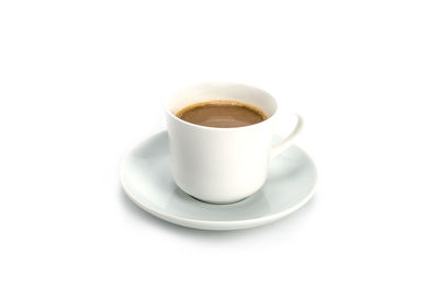 Close-up of coffee on white background