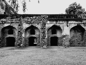 Old ruin building against clear sky