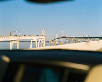 Bridge over river against sky