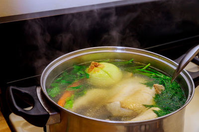 Close-up of soup in bowl