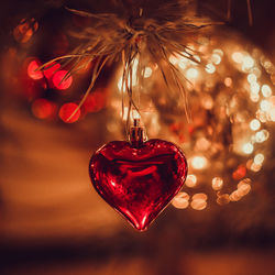 Close-up of heart shape decoration