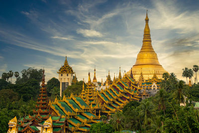 Low angle view of temple against sky