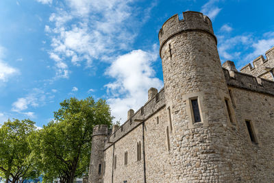 Low angle view of historical building against sky