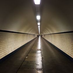 Empty illuminated tunnel