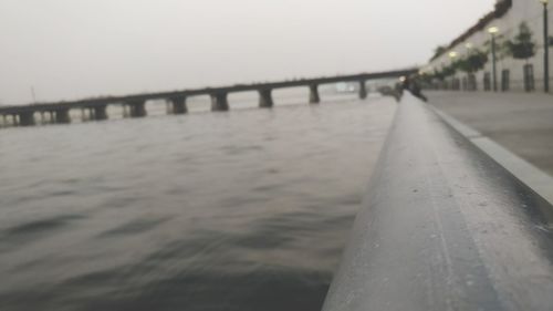 Close-up of bridge against clear sky