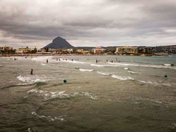 Scenic view of beach against sky