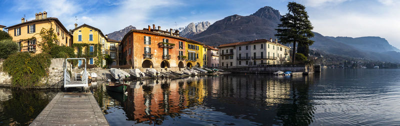 View of mandello del lario old harbour