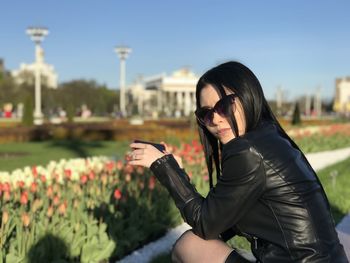 She is so beautiful. spring and hot day. moscow and awesome girl