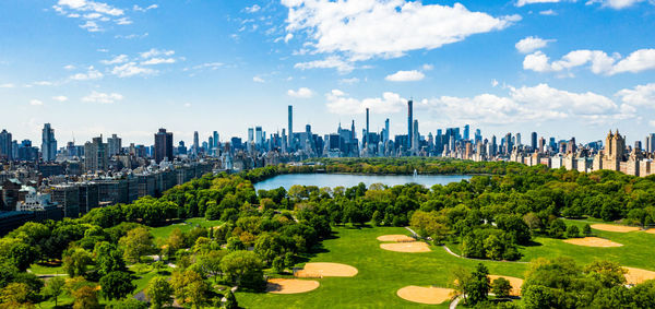 Central park aerial view in manhattan, new york.