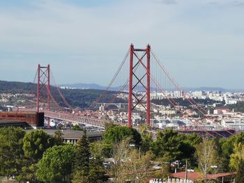 View of suspension bridge