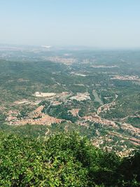 High angle view of landscape against sky
