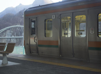 Train at railroad station platform