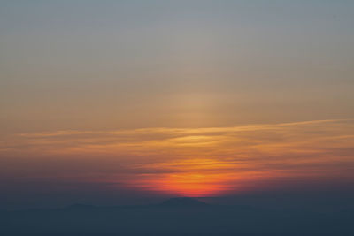 Scenic view of dramatic sky during sunset