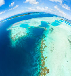 Aerial view of sea against sky