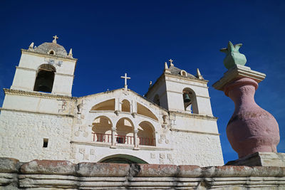 Low angle view of statue of building