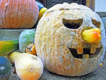 Close-up of pumpkin on table