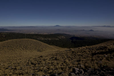 Scenic view of landscape against clear sky