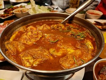 Close-up of soup in bowl