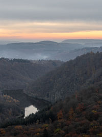 Scenic view of landscape against sky during sunset