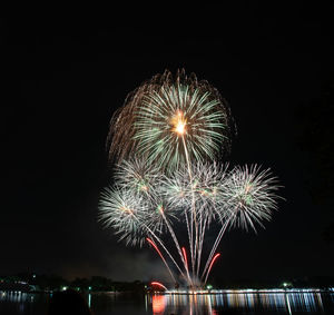 Firework display at night