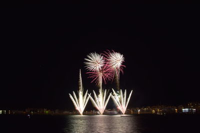 Firework display at night