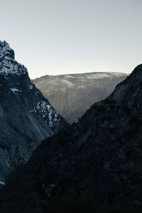 Scenic view of mountains against clear sky