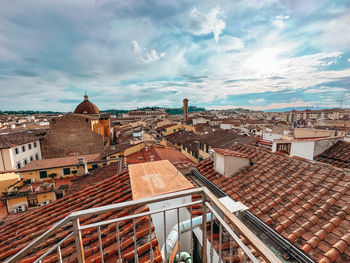 High angle view of townscape against sky in florence italy 