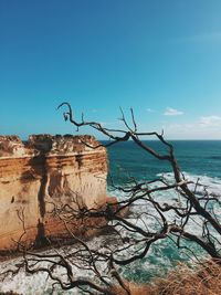 Scenic view of landscape against blue sky