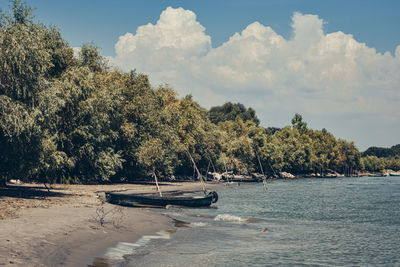 Scenic view of beach against sky