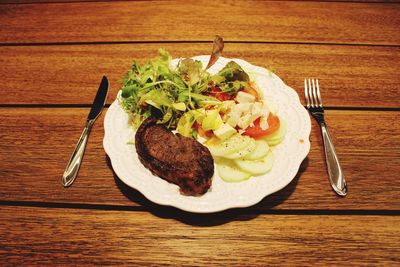Close-up of food on table