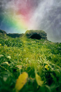 Scenic view of land against sky