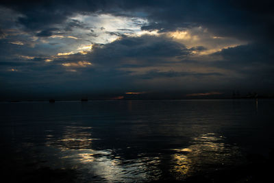 View of sea against cloudy sky