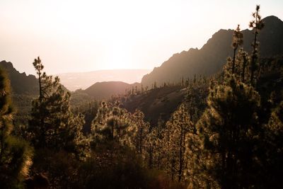 Scenic view of mountains against clear sky