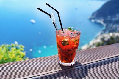 Close-up of drink on table