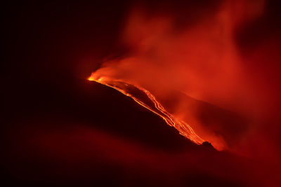 Close-up of fire crackers at night