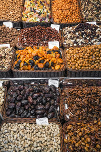 Various fruits for sale at market stall