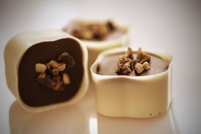 Close-up of dessert in plate on table