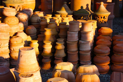 Stack of for sale at market stall