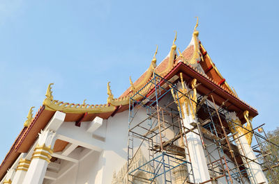 Low angle view of traditional building against sky