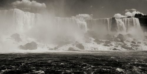 Scenic view of waterfall