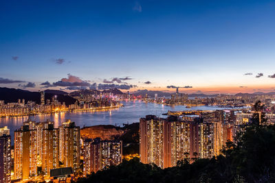 Sunset of victoria harbour, hong kong