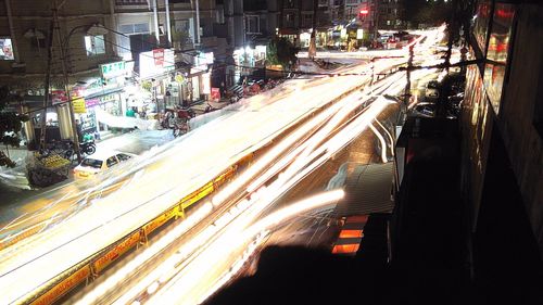 Illuminated city at night