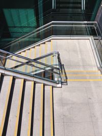 High angle view of empty staircase in building