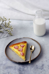 Close-up of food in plate on table