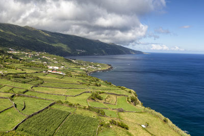 Scenic view of land against sky