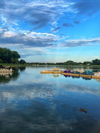 Scenic view of river against sky